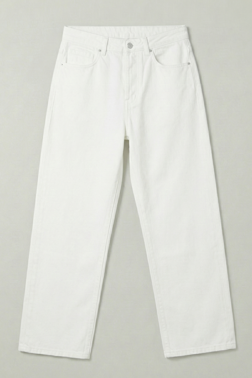 Cavendish Wear Frost White Relaxed Straight Denim flat lay