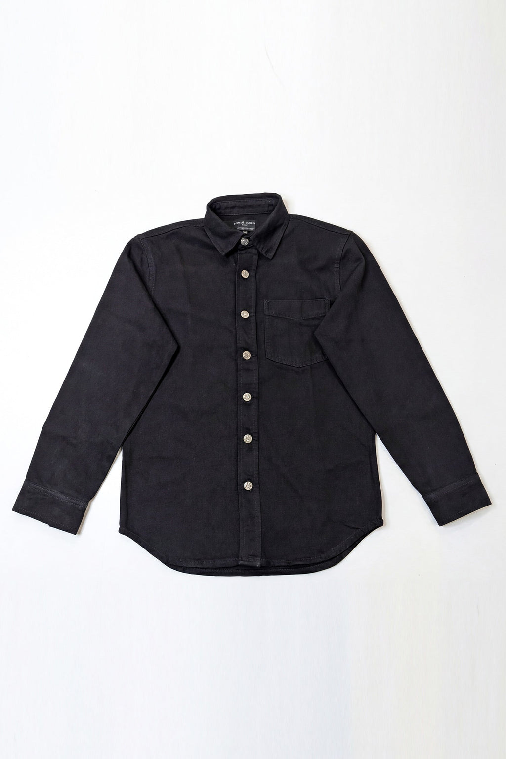 Cavendish Wear Jet Black Relaxed Fit Denim Shirt detail view