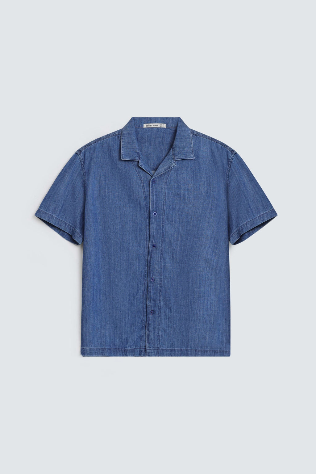 Cavendish Wear Indigo Blue Resort Collar Denim Shirt front view