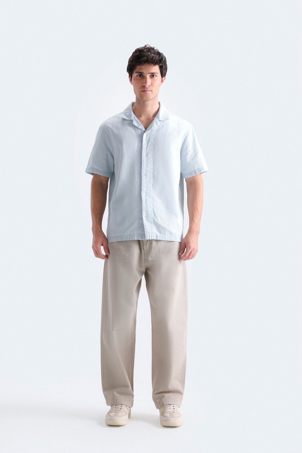 Cavendish Wear Skyway Resort Collar Denim Shirt front view