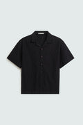 Cavendish Wear Jet Black Jacquard Shirt front view
