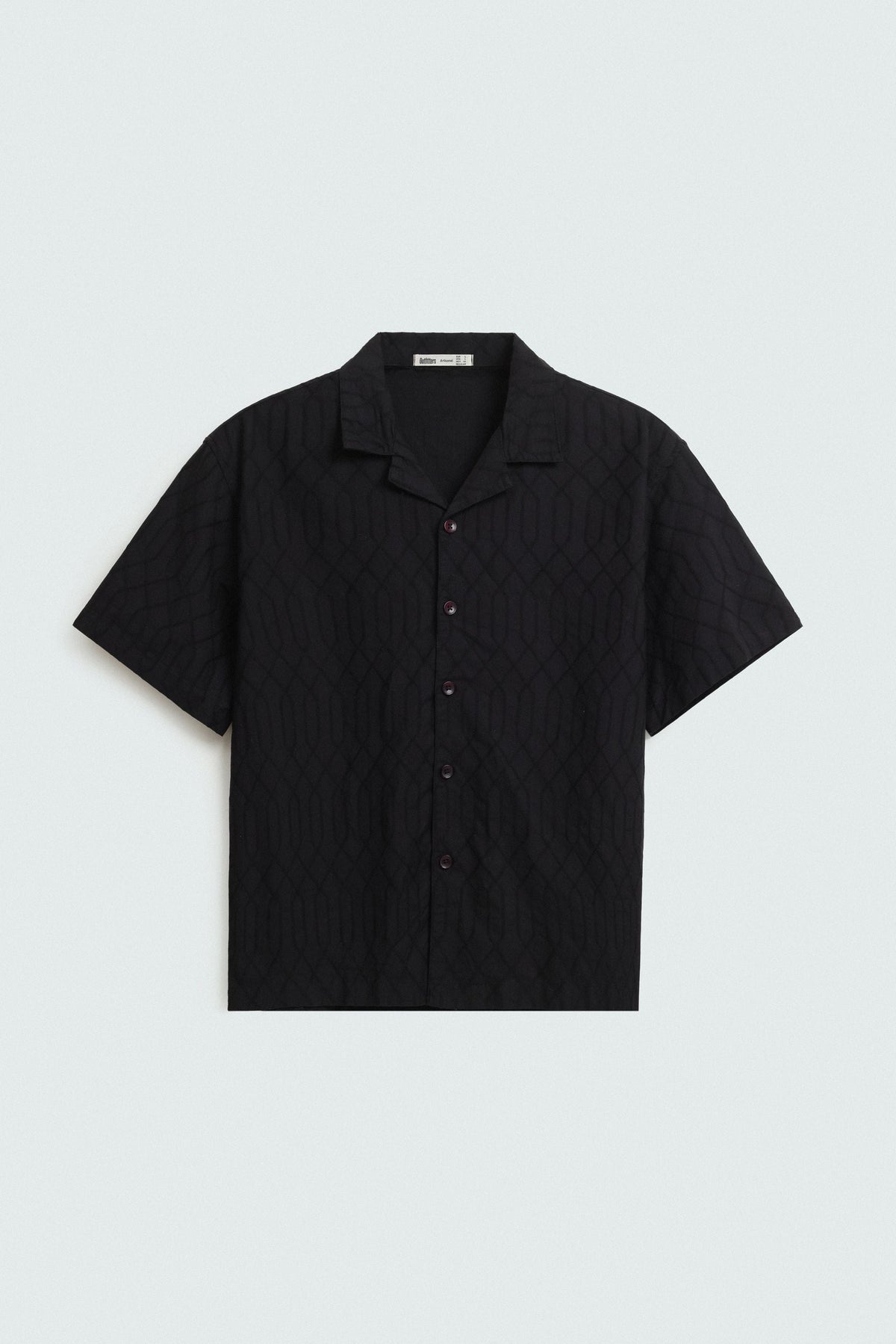 Cavendish Wear Jet Black Jacquard Shirt front view