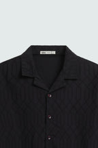 Cavendish Wear Jet Black Jacquard Shirt styled view