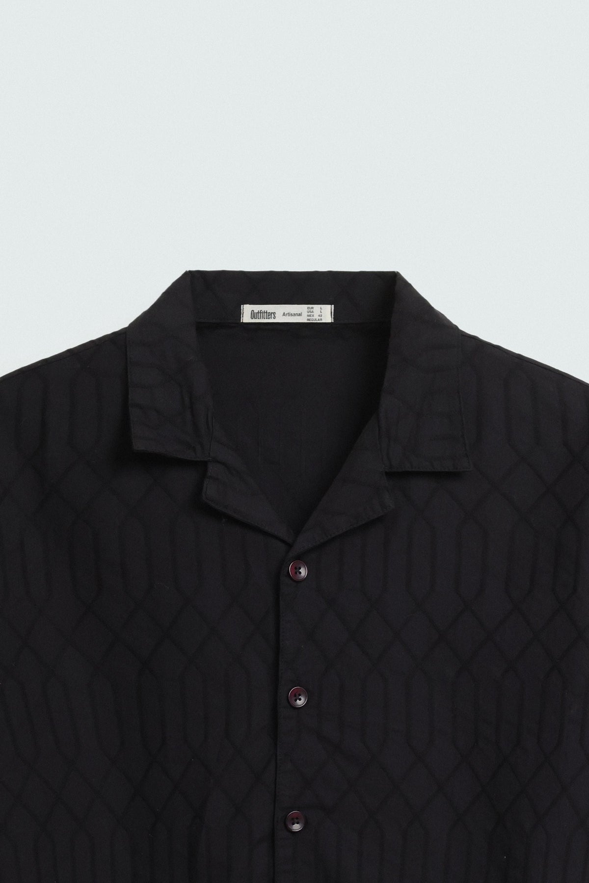 Cavendish Wear Jet Black Jacquard Shirt styled view