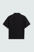 Cavendish Wear Jet Black Jacquard Shirt detail view