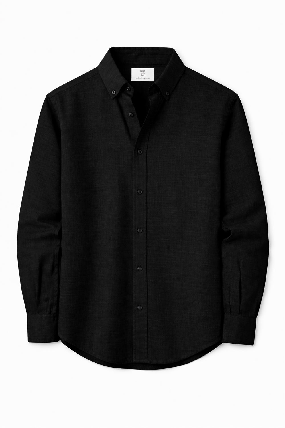 Cavendish Wear Jet Black Linen Shirt front view