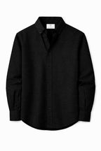 Cavendish Wear Jet Black Linen Shirt front view