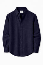 Cavendish Wear Oxford Navy Linen Shirt front view
