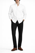 Cavendish Wear Ivory White Linen Shirt styled view