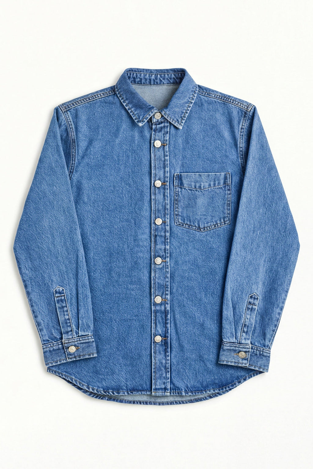 Cavendish Wear Mid Blue Relaxed Fit Denim Shirt detail view