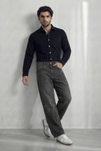Cavendish Wear Jet Black Relaxed Fit Denim Shirt styled view