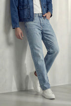 Cavendish Wear Acid Wash Blue Straight Fit Jeans front view
