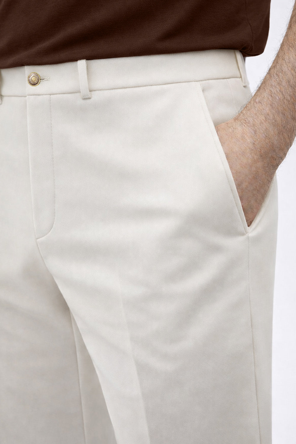 IVAR Cloudline Off-White Scuba Korean Pant detail view