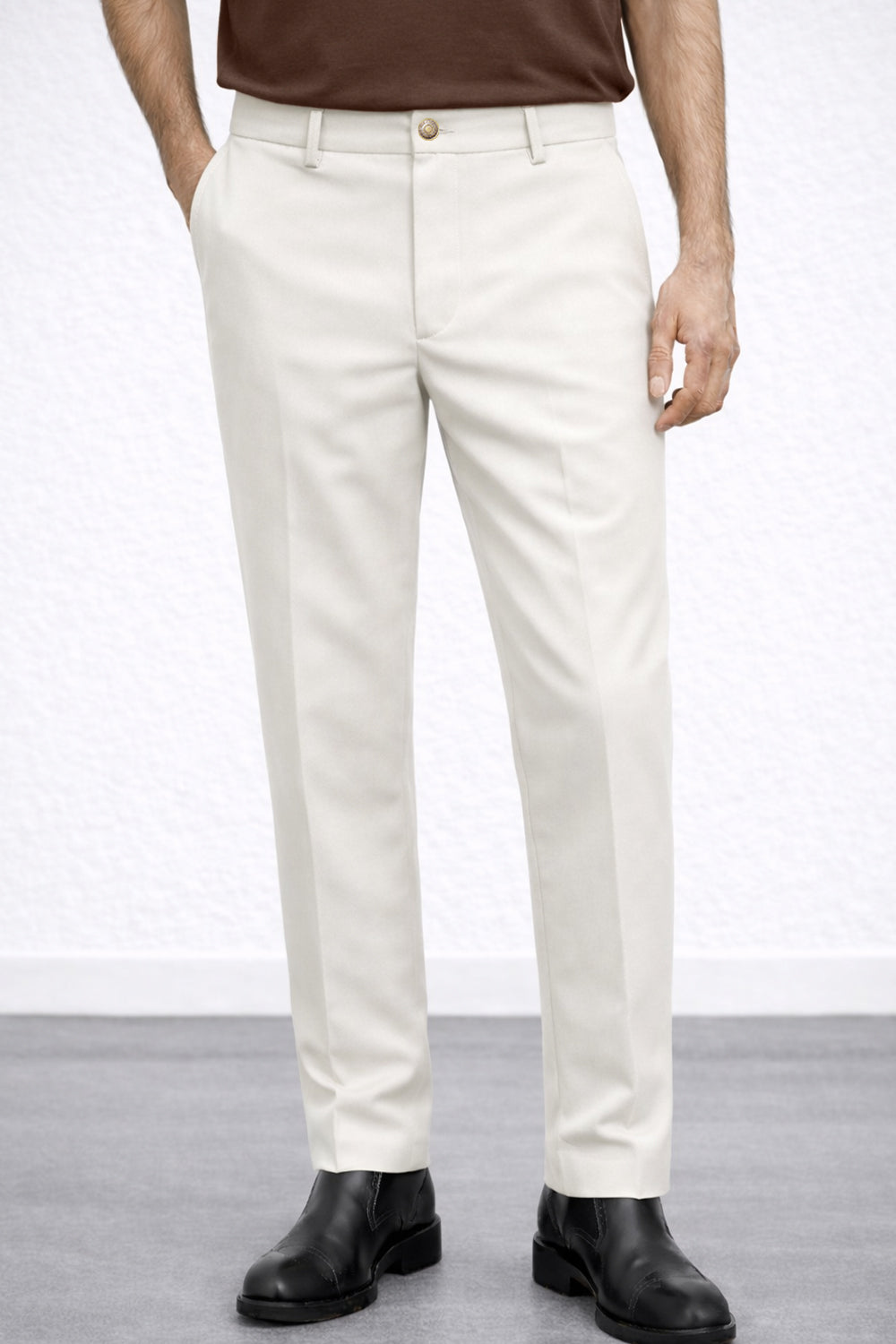 IVAR Cloudline Off-White Scuba Korean Pant front view