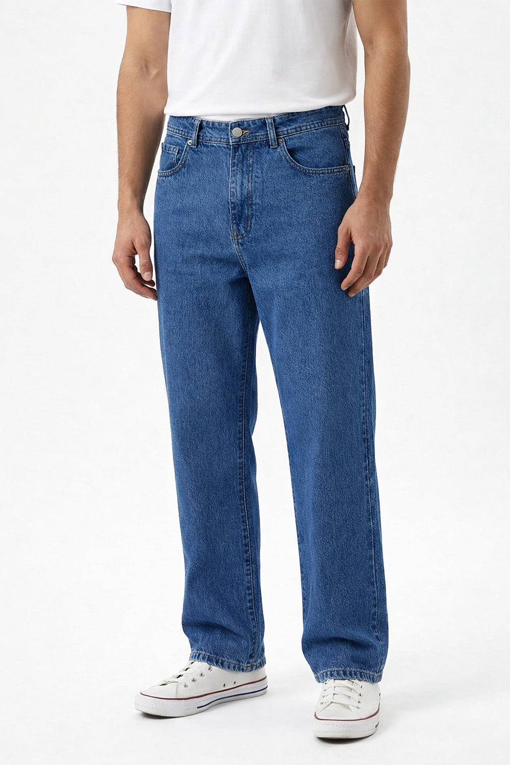 IVAR Ocean Mid Blue Straight-Fit Denim front view
