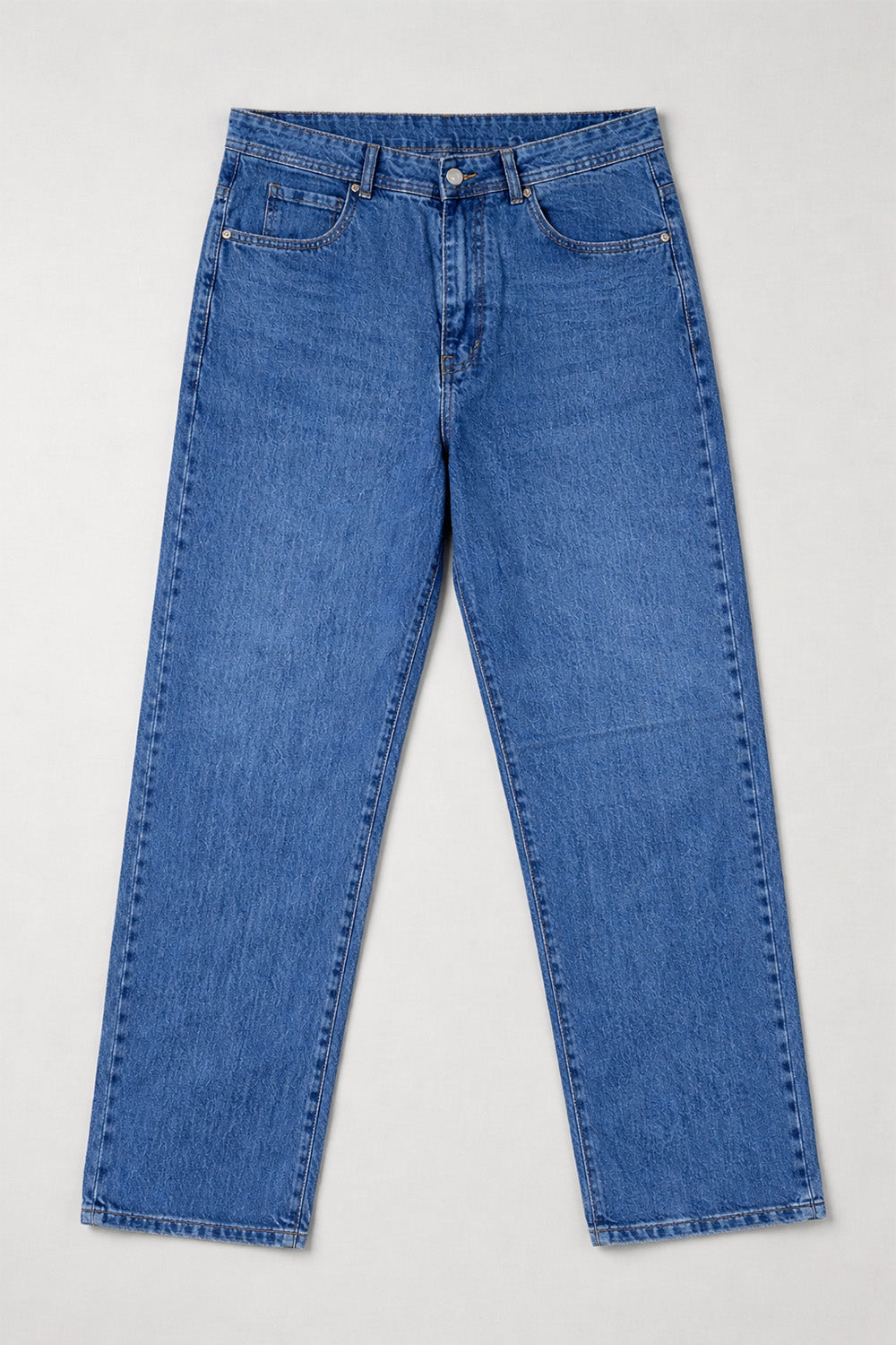 IVAR Ocean Mid Blue Straight-Fit Denim flat lay