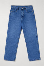 IVAR Ocean Mid Blue Straight-Fit Denim flat lay