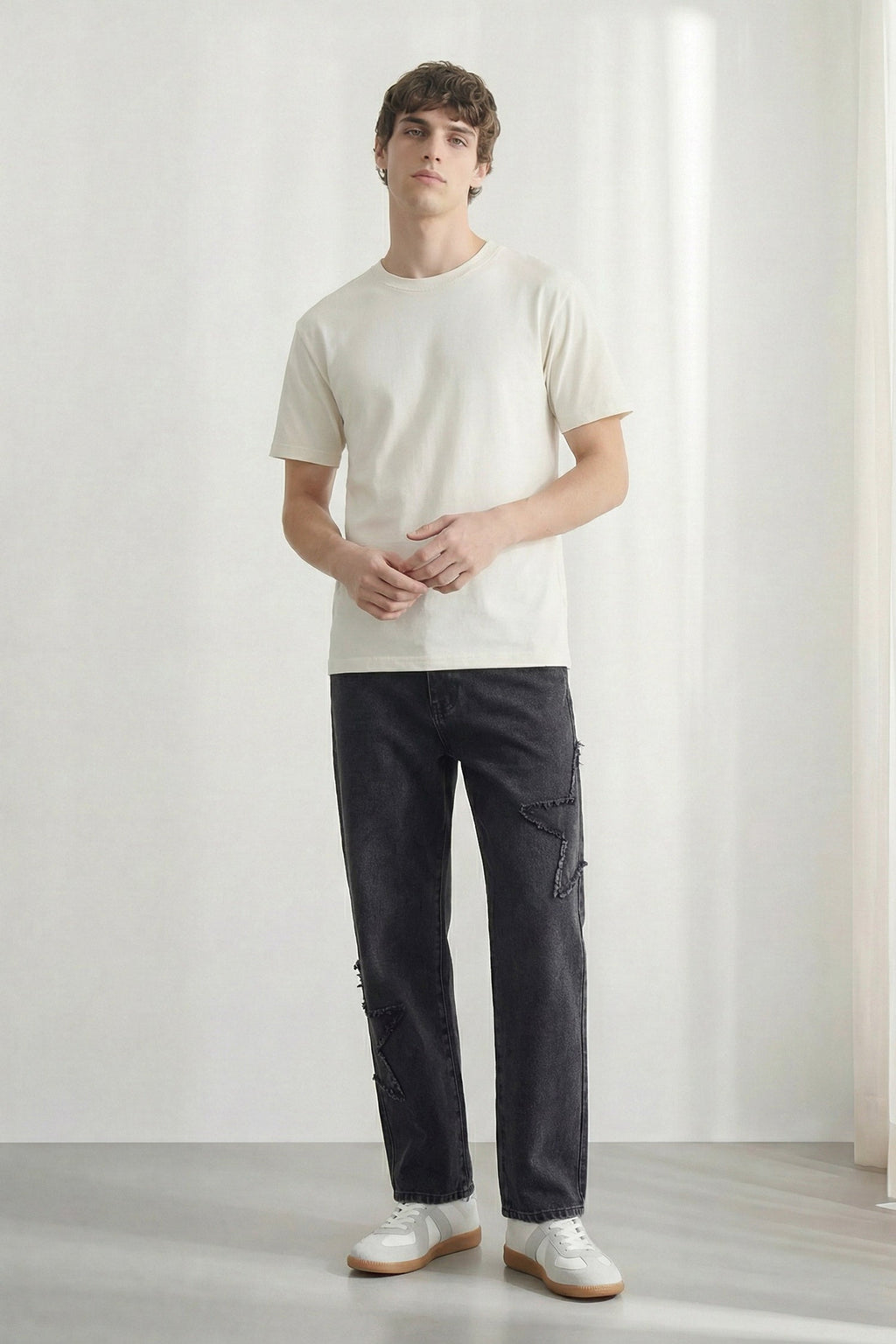 Cavendish Wear White Regular Fit Basic T-Shirt front view