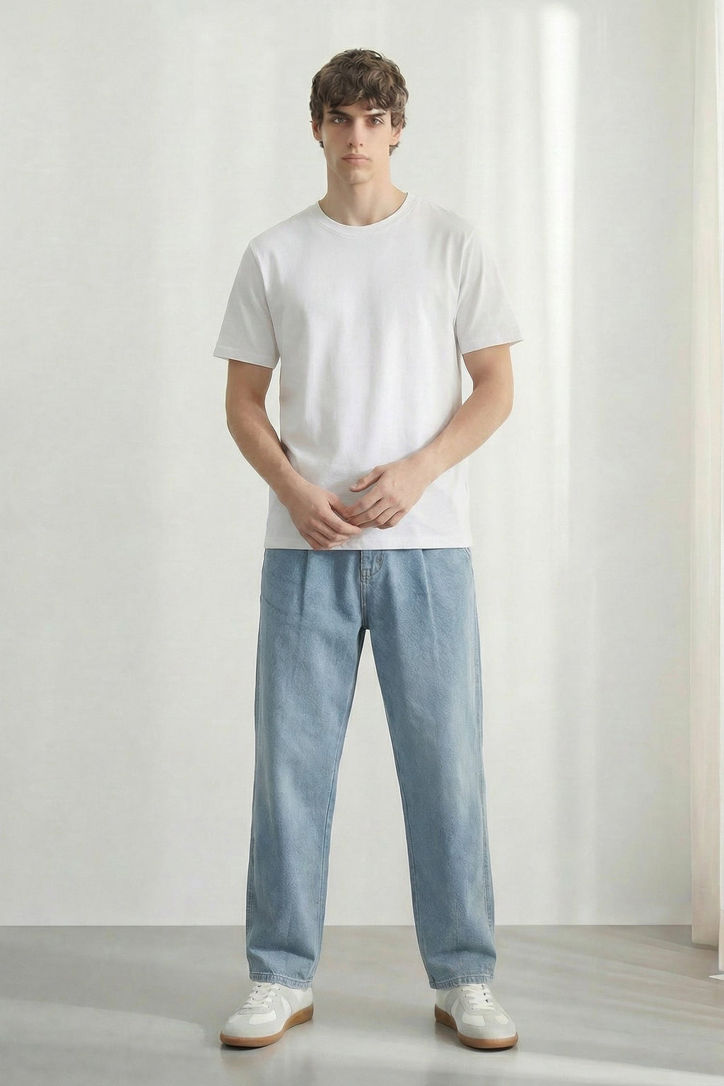 Cavendish Wear White Relaxed Fit T-Shirt styled view